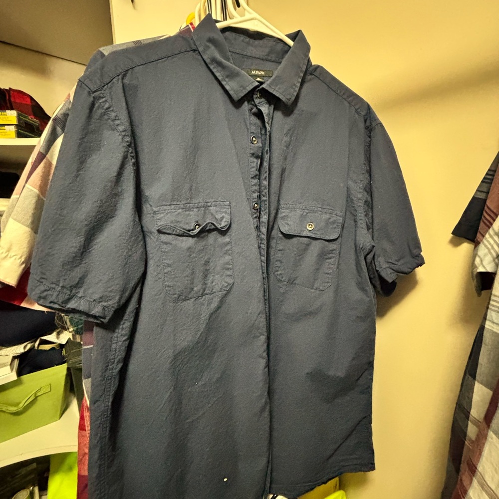 Alfani Dark Blue Cotton Shirt